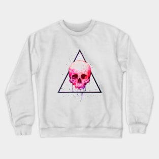 Skull In Triangle On Black Crewneck Sweatshirt